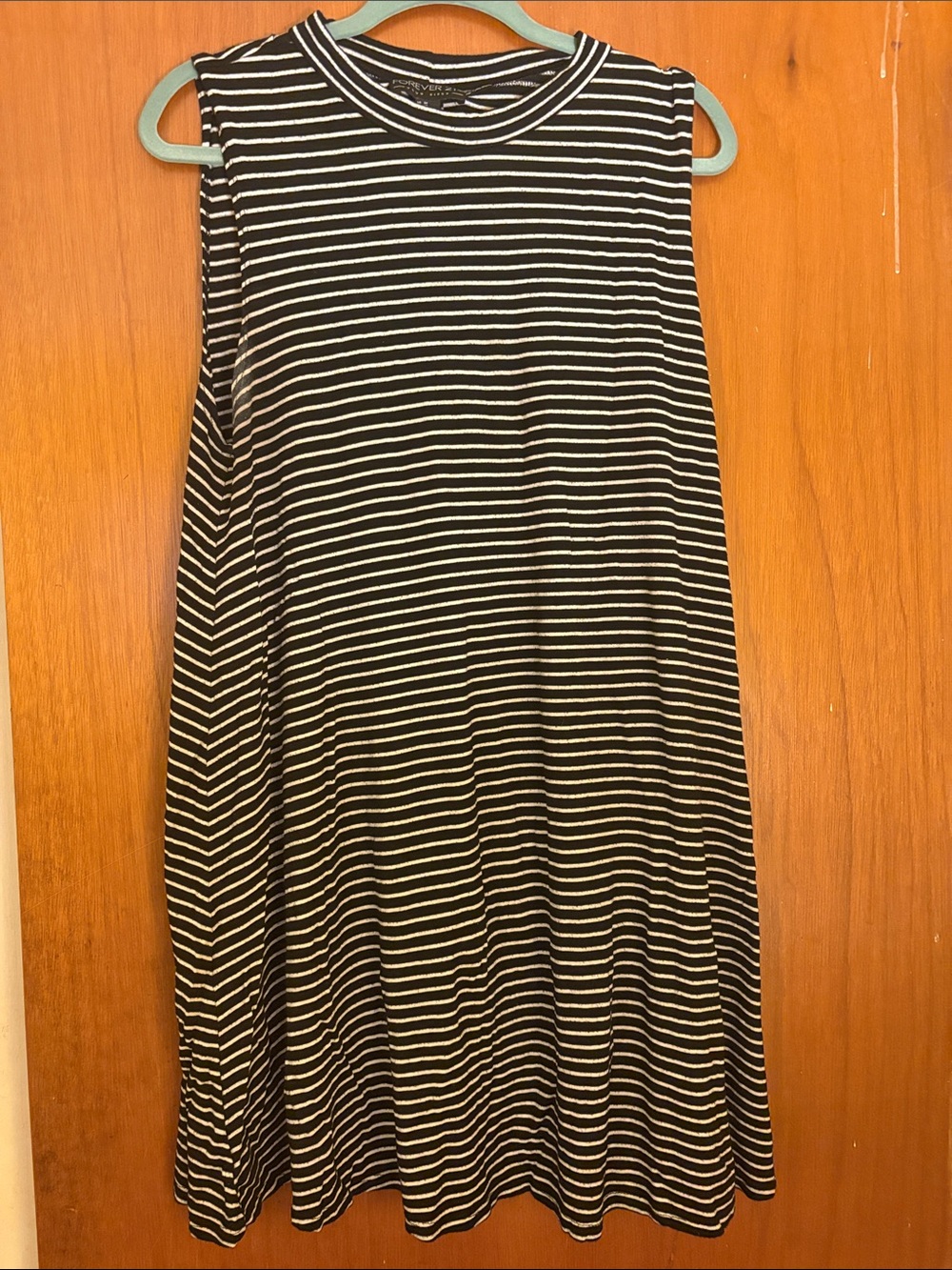 Forever 21 Black and White Striped Mini Dress Size 3X